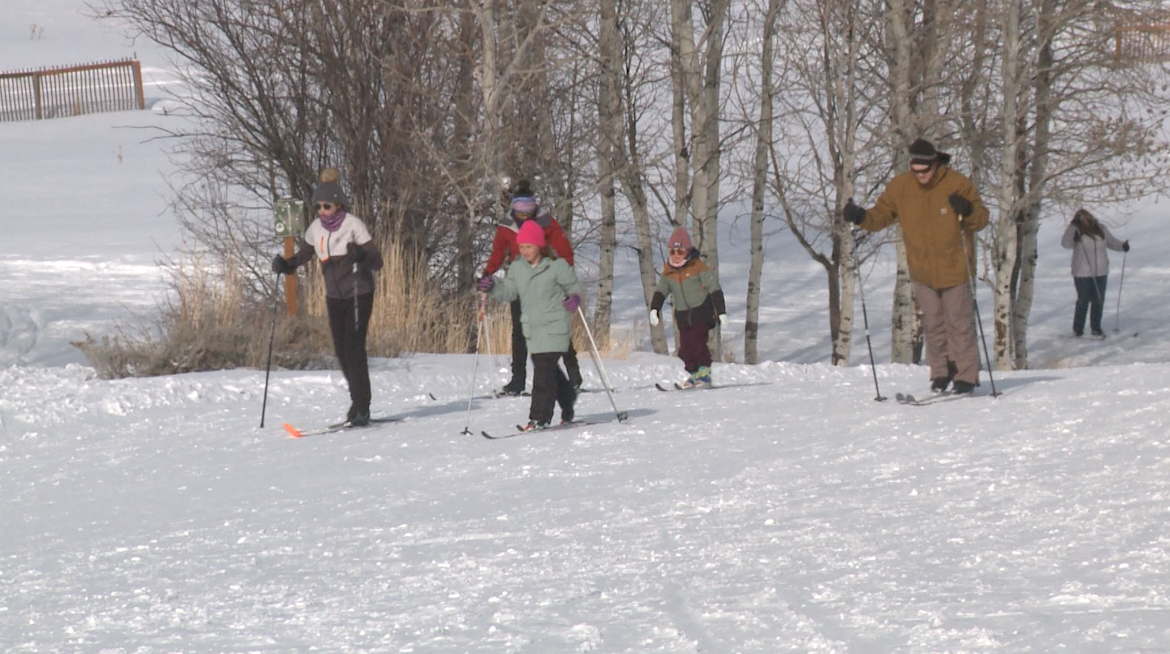 Families enjoy ski free day at Mink Creek Nordic Center